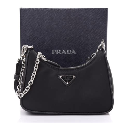 prada tessuto nylon mini re-edition 2000 shoulder bag black|vintage Prada nylon tote bag.